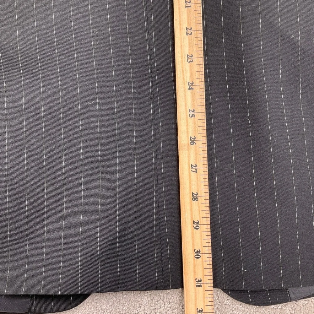 Chaps Suit Mens 42R Charcoal Pinstripe 3 Button Neutral‎ Career Classic Wool